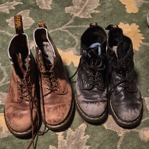 Dr. Martens Two-Pair Lace-Up Boots in Brown and Black